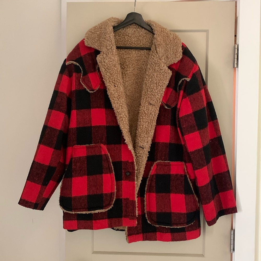 Vintage men’s coat Buffalo plaid size L